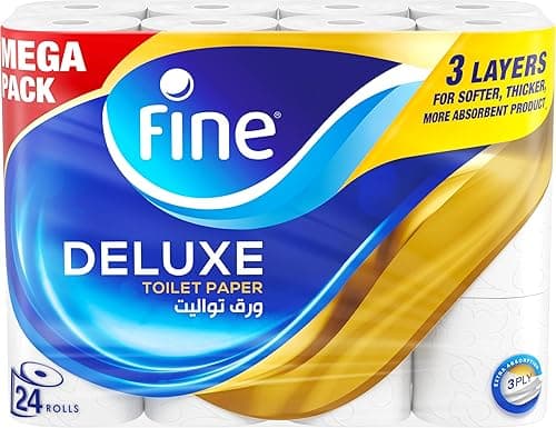 Fine Deluxe Toilet Tissues Paper 24 Rolls, 140 sheets x 3 Ply on Amazon.ae - Price Tracker