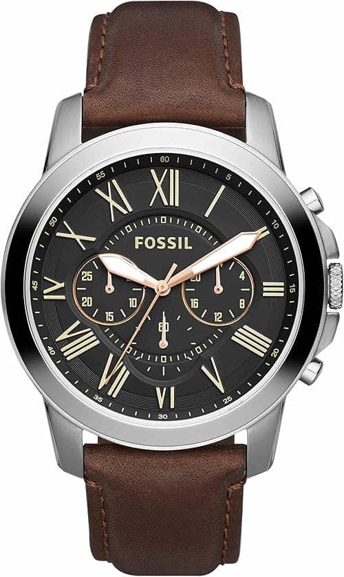 Fossil Men's Grant FS4813 Brown Leather Japanese Quartz Fashion Watch on Amazon.ae - Price Tracker