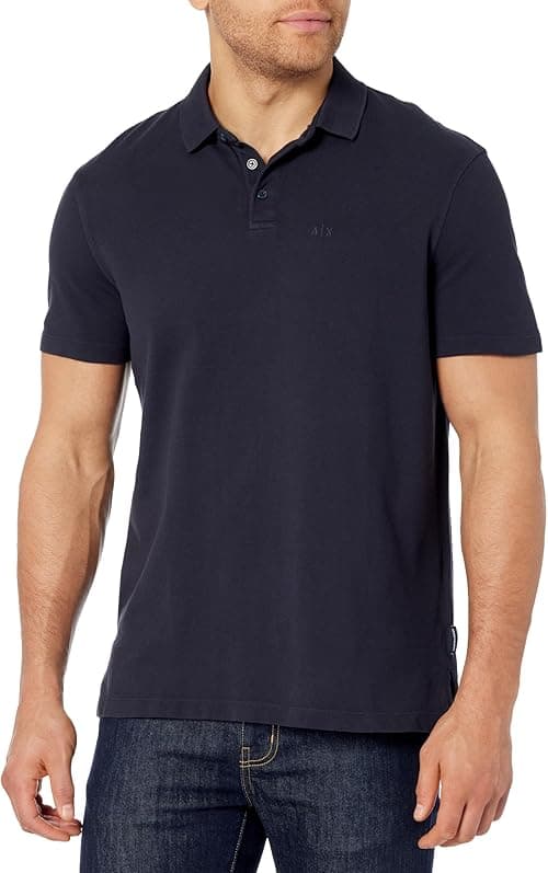 A | X ARMANI EXCHANGE mens Regular Fit Solid Colored Sun Washed Pique Polo Polo Shirt on Amazon.ae - Price Tracker