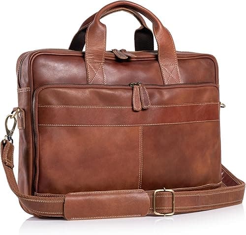KomalC 16-Zoll-Aktentaschen aus Leder, Laptop-Kuriertaschen fr Mnner und Frauen, beste Bro-, Schul-, College-Umhngetasche on Amazon.ae - Price Tracker