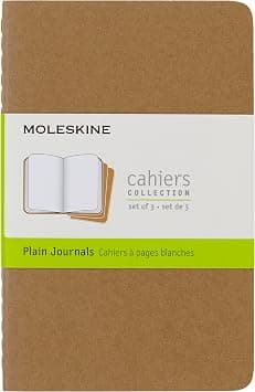 Moleskine 9 x 14 cm Cahier Journal Set 3 Notebooks with Plain Pages Cardboard Cover and Visible Cotton Stiching - Kraft Brown - متتبع أسعار Amazon.sa