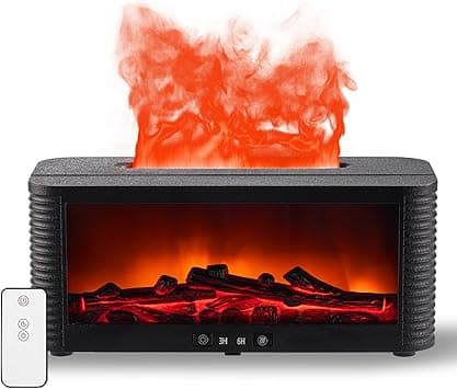2026 Upgraded 9 Color Flame Fireplace Aroma Essential Oil Diffuser,250ml USB Desktop Noiseless Cool Mist Humidifier with Timer Auto-Off Protection for Home,Office, Gift (Black) - Amazon.ae Price Tracker