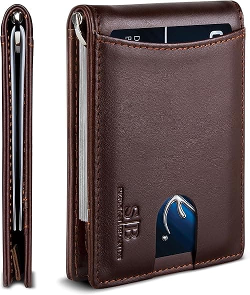 SERMAN BRANDS RFID Blocking Slim Bifold Genuine Leather Minimalist Front Pocket Wallets for Men with Money Clip Thin Gift on Amazon.ae - Price Tracker