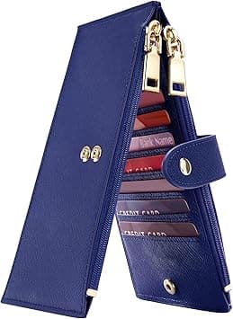 Travelambo Womens Wallet RFID Blocking Bifold Multi Card Case Wallet with Zipper Pocket, Blue Purplish, one size, Minimalist on Amazon.ae - Price Tracker
