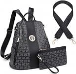 MKP COLLECTION Women Fashion Backpack Purse Multi Pockets Anti-Theft Rucksack Travel Shoulder Bag Handbag Set 2pcs - Best Deal Finder
