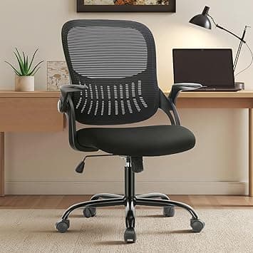 Sweetcrispy Ergonomic Office Desk Chair Mesh Adjustable Swivel Mid-Back Computer Chair with Lumbar Support Comfy Flip-up Arms for Home Office - Amazon.ae Price Tracker
