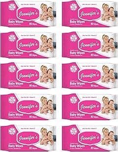 Jennifer's Baby Wipes 80's (Pack of 10) -Ultra Soft, Alcohol-Free, Extra Gentle, Aloe Vera Gel, Vitamin E, and Safe for Delicate Skin 800 Wipes - Amazon.ae Price Tracker