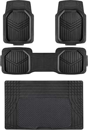 Amazon Basics 4-Piece All-Weather Protection Heavy Duty Rubber Floor Mats Set with Cargo Liner for Cars, SUVs, and Trucks，Black,Universal Trim to Fit - Amazon.ae Price Tracker