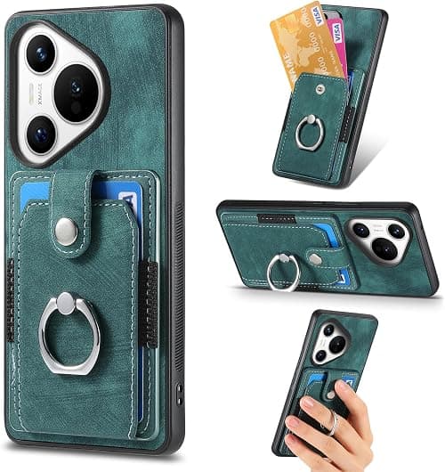 Case Compatible with Huawei Pura 70,Compatible with Huawei Pura 70 5G ADY-LX9 ADY-AL00 Wallet Card Holder Magnetic 3 in 1 [PC+TPU+PU] Kickstand Green on Amazon.ae - Price Tracker