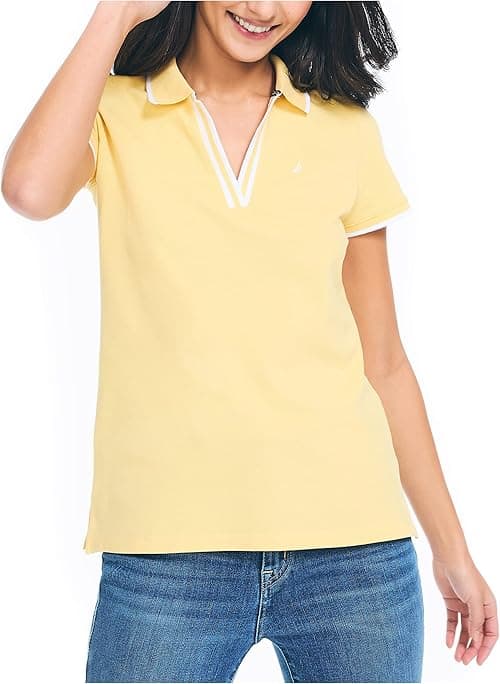 Nautica womens Nautica Sustainably Crafted Ocean Split-neck Polo Nautica Sustainably Crafted Ocean Split-Neck Polo on Amazon.ae - Price Tracker