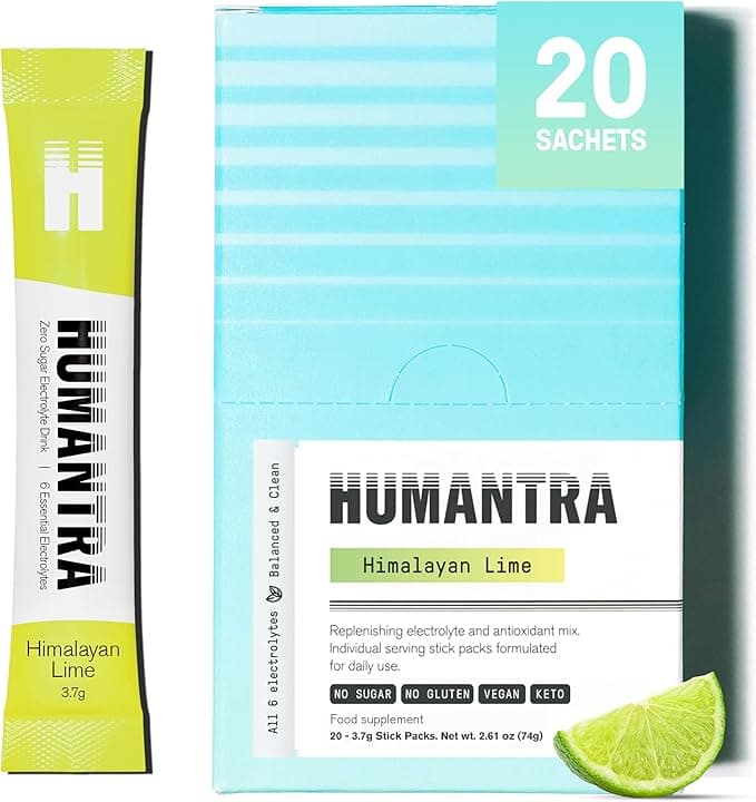 Humantra Electrolytes Powder - Himalayan Lime Flavor, 20ct - Powdered Hydration Sachets - Plant-Based Electrolyte Powder with 6 Electrolytes - Vegan, Sugar Free, Gluten Free on Amazon.ae - Price Tracker