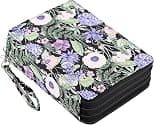 BTSKY 200 Slots Colored Pencil Organizer - Deluxe PU Leather Pencil Case Holder with Removal Handle Strap Pencil Box Large for Colored Pencils Watercolor Pencils - Best Deal Finder