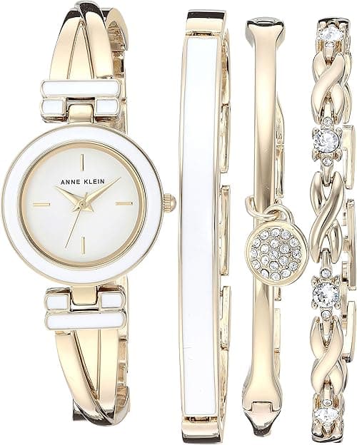 Anne Klein Women's Bangle Watch and Premium Crystal Accented Bracelet Set on Amazon.ae - Price Tracker