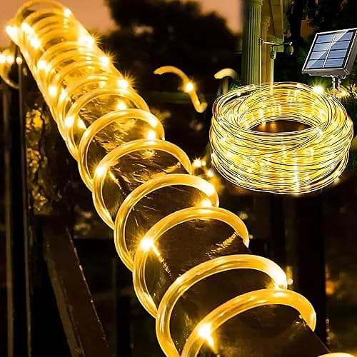Uoexziyi Solar Rope Lights Outdoor,12M 100 LED Solar String Lights Tube Lights,Waterproof Solar Powered Fairy Lights with 8 Adjustable Modes for Outdoor Decoration(Warm) on Amazon.ae - Price Tracker