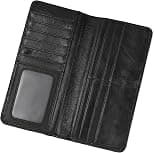 LUUFAN Men's Genuine Leather Long Wallet with Zipper Pocket Vintage Bifold Checkbook Purse - Best Deal Finder