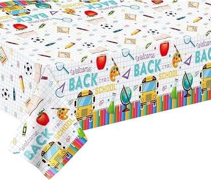 Back to School Party Tablecloth Back to School Table Cover Party Decorations First Day of School Plastic Table Covers for Welcome Back to School Theme Party (tablecloth) on Amazon.ae - Price Tracker