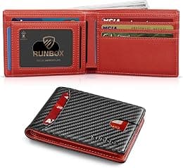 RUNBOX Top Layer Genuine Cowhide Leather Wallet for Men Slim Mens Wallet-Money Clip RFID Wallet-Gift Box, 1. - Amazon.ae Price Tracker