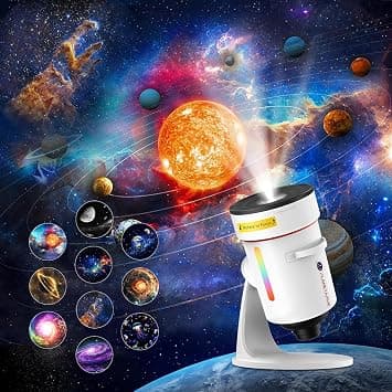 New Galaxy Star Projector,Planetarium Night Light Projector with 10 Film Discs,Realistic Sleep Sky Night Light with 360° Rotation, 4K HD Constellation Projection for Kids Adults (White) on Amazon.ae - Price Tracker