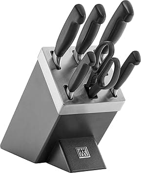 ZWILLING Selbstschärfender Messerblock, 7 teilig, grau, Vier Sterne on Amazon.ae - Price Tracker