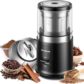 SHARDOR One Touch Coffee Grinder Electric, Spice, Herb, For Coffee Bean Spices and Seeds with 1 Removable Stainless Steel Bowl, Dry Grinder, Black - Best Deal Finder