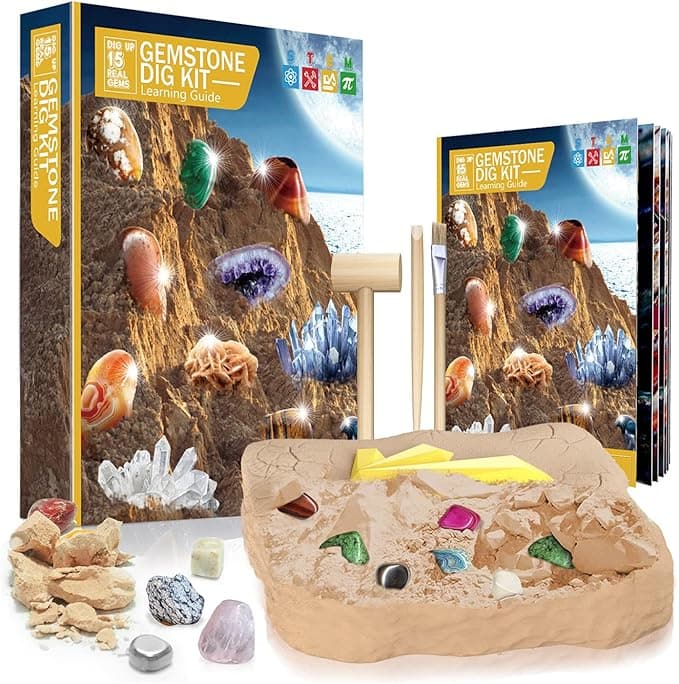 AM ANNA Kids Science Kit for Kids Age 5-8, Rocks Gifts for Kids Excavate 15 Real Fossils and Gem, Cool Stuff for Boys, Girls Treasure Gemstone Dig Ki, Stem Toys for 5 Year Old (Mega Gemstone Dig Kit) on Amazon.ae - Price Tracker