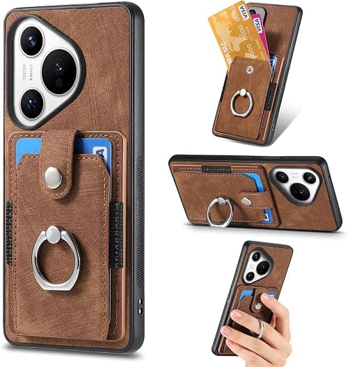 Case Compatible with Huawei Pura 70,Compatible with Huawei Pura 70 5G ADY-LX9 ADY-AL00 Wallet Card Holder Magnetic 3 in 1 [PC+TPU+PU] Kickstand Brown on Amazon.ae - Price Tracker