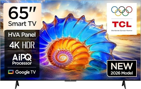 TCL 65P61L Television 65 Inch Smart TV 4K UHD HDR 10+ Gaming Google TV, Dynamic Color Enhancement, Dolby Vision Atmo, DTS Virtual X, MEMC, Game Master with Slim Design (2026 Model) - Amazon.sa Price Tracker