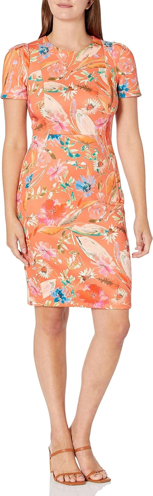 Calvin Klein Women's Short Sleeved Princess Seamed Sheath Dress on Amazon.ae - Price Tracker