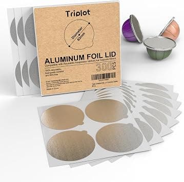 Triplot Aluminum Foils Lids 300pcs to Reuse Coffee Pods Compatible with Nespresso VertuoLine Capsules. on Amazon.ae - Price Tracker