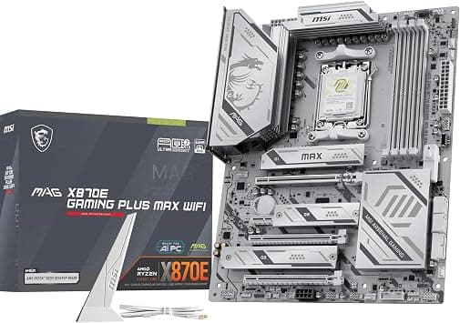 MSI MAG X870E Gaming Plus MAX WiFi Motherboard, ATX - Supports AMD Ryzen 9000/8000 / 7000 Processors, AM5 - DDR5 Memory Boost (up to 8200+ MT/s OC), PCIe 5.0 x16, M.2 Gen5, Wi-Fi 7, 5G LAN on Amazon.ae - Price Tracker