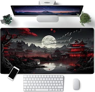 CYZFF Japanese Desk Mat Riverside Full Moon Desk Pad Black Red Large Mouse Pad Gaming Mousepad Extended XXL Keyboard Pad 31.5 x 15.7 in Laptop Computer Mouse Keyboard Mat for Office Desk Decor - Amazon.ae Price Tracker