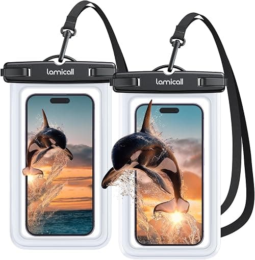 Lamicall Waterproof Phone Pouch Crossbody Lanyard- 2 Pack IPX8 [Easy Lock & Heavy Duty] Water Proof Cell Phone Case Dry Bag for iPhone 17 16 15 14 13 Pro Max, Galaxy S25 Ultra, All 4-7" Cellphones | [Pack of 2] IPX8 Waterproof Phone Case Swimming for iPhone 17 16 15 14 13 12 Pro Max, Samsung S26, Smartphone up to 7 Inches on Amazon.ae - Price Tracker