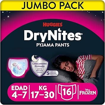 Huggies DryNites Pyjama Pants, 4-7 years, Bed Wetting Diaper, Girls, 17-30 kg, Jumbo Pack, 16 Pants - Amazon.ae Price Tracker