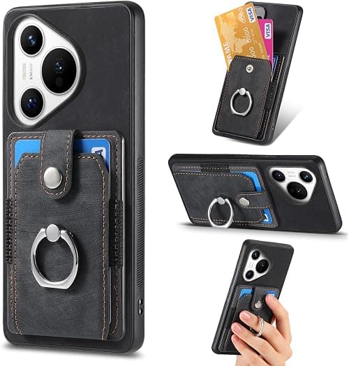 Case Compatible with Huawei Pura 70,Compatible with Huawei Pura 70 5G ADY-LX9 ADY-AL00 Wallet Card Holder Magnetic 3 in 1 [PC+TPU+PU] Kickstand Black on Amazon.ae - Price Tracker