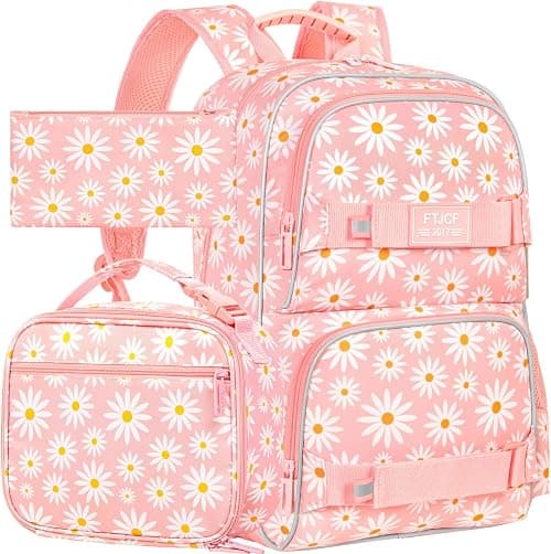 gxtvo 3PCS Girls Backpack, Water Resistant Womens School Bag With Lunch Box, 17 Inch Bookbag Set for College Teenagers. على Amazon.ae - متتبع الأسعار