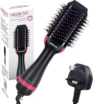 REBUNE Hair Styler 1200W Hot Air Styler One-Step Volumizer Negative Ionic Technology Hair Dryer and Hot Air Brush (Pink) on Amazon.ae - Price Tracker