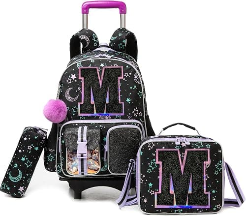 HTgroce Cute Rolling Backpack with Wheel,School Backpack for Kids Girl Roller Schoolbag Wheeled Backpack على Amazon.ae - متتبع الأسعار