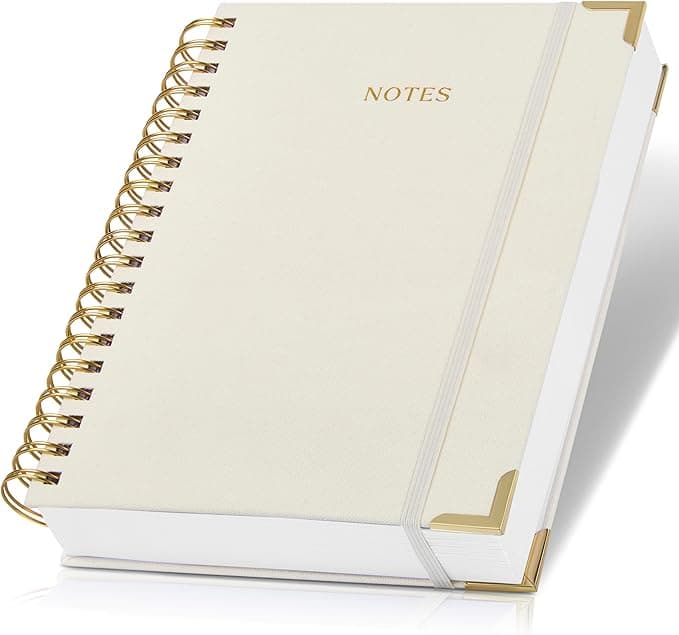 Aesthetic Thick Spiral Notebook Journal For Women in B5 Format - Modern Linen Hardcover College Ruled Note Book With 300 Lined Pages - Perfect For Writing And Staying Organized at Work or School on Amazon.ae - Price Tracker
