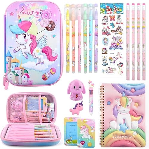 Coolchic Unicorn Pencil Case,Cute Stationary Set for Girls,3D EVA School Large Capacity Pencil Pen Pouch for Kids,Stationery Set School Supplies,Back to School Gifts for Kids,Pink on Amazon.ae - Price Tracker
