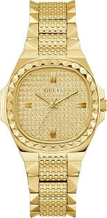GUESS Textured Gold-Tone Analog Watch - دليلك لأفضل العروض