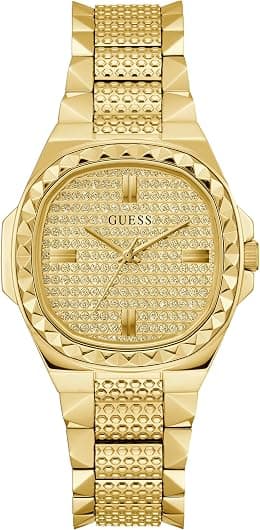 GUESS Textured Gold-Tone Analog Watch - دليلك لأفضل العروض