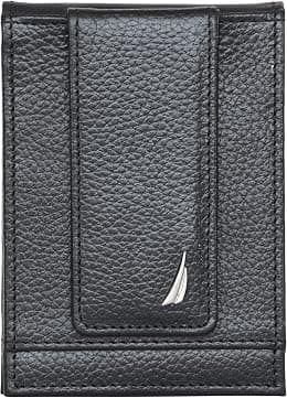 Nautica Men's Genuine Leather Front Pocket RFID Wallet (Available in Smooth or Pebble Grain) - Best Deal Finder