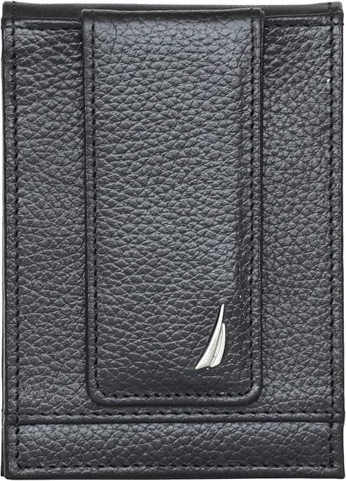Nautica Men's Genuine Leather Front Pocket RFID Wallet (Available in Smooth or Pebble Grain) على Amazon.ae - متتبع الأسعار