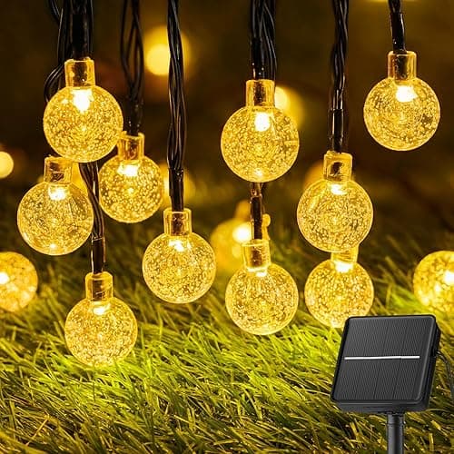 Solar String Lights Outdoor 60 Led 35.6 FT Crystal Globe Lights with 8 Lighting Modes, Waterproof Solar Powered Patio Lights for Garden Yard Porch Wedding Party Decor (Warm White) on Amazon.ae - Price Tracker