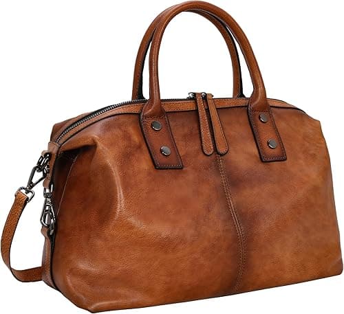 Iswee Genuine Leather Satchel Tote Bag Top Handle Handbag Designer Shoulder Bag Large Capacity Cross Body Bag on Amazon.ae - Price Tracker