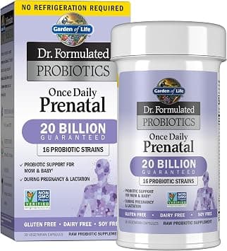 Garden of Life - Dr. Formulated Probiotics Once Daily Prenatal - AcidophilUS And Bifidobacteria Probiotic Support For Mom And Baby - Gluten, Dairy, And Soy-Free - 30 Vegetarian Capsules - Best Deal Finder