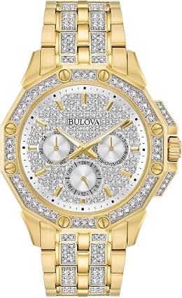 Bulova Men's Crystal Octava Chronograph Quartz Watch, Pave Crystal Dial - Best Deal Finder