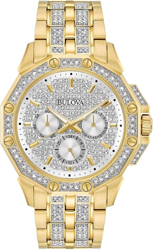 Bulova Men's Crystal Octava Chronograph Quartz Watch, Pave Crystal Dial on Amazon.ae - Price Tracker