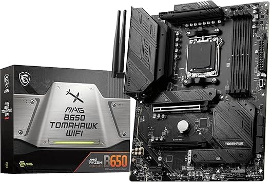 MSI MAG B650 TOMAHAWK WIFI AM5 ATX Motherboard, AMD B650 Chipset, 4x 2 Channel DDR5 Slots, 128GB Max Memory, Wi-Fi 6E, 2.5Gbps LAN, 2x PCI-E x16, 3x M.2, 1x HDMI & DP, USB 3.2/2.0 - Black on Amazon.ae - Price Tracker