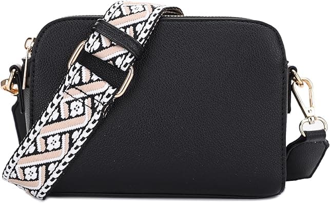 EVVE Crossbody Bags for Women Trendy Triple Zip Small Crossbody Camera Bag Purse with Wide Guitar Strap on Amazon.ae - Price Tracker